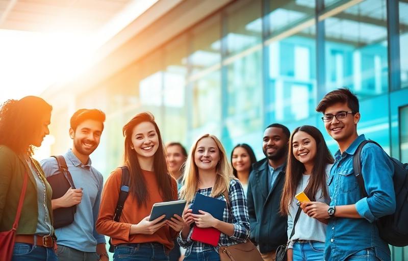 International students on a global immersion programme at a university campus