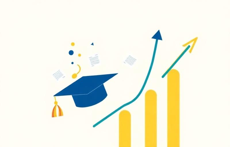 Illustration representing building a strong academic profile for Masters abroad